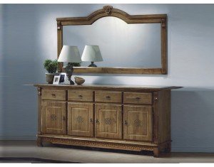 Buffet bas 4 portes + Miroir Opium