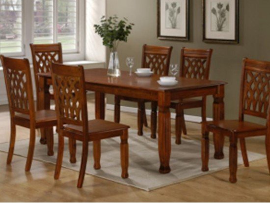  Table à manger 6 chaises bois 7733
