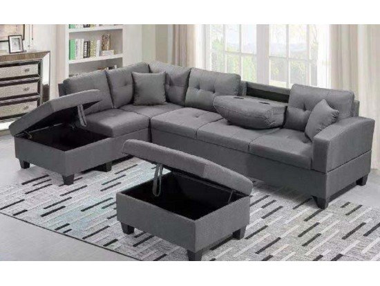 Salon d'angle + pouf petronas